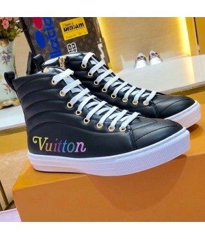 Louis Vuitton New Wave Stellar High-top Flat Sneaker Boots 1A5C5Y Black 2019 (1054-9062502 )