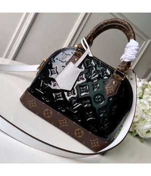Lousi Vuitton Monogram Vernis Leather/Monogram Canvas Alma BB Bag M44389 Black 2019 (F-9012130 )