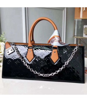 Louis Vuitton Monogram Vernis Leather Sac Tricot Bag M44371 Black 2019 (TINO-8122016 )