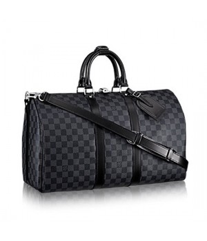 Louis Vuitton N41418 Keepall Bandouliere 45 Duffel Bag Damier Graphite Canvas