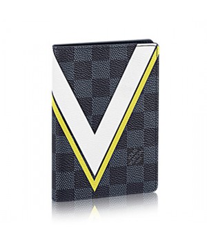 Louis Vuitton N60101 Passport Cover Damier Cobalt Canvas