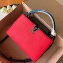 Louis Vuitton Capucines PM Top Handle Bag M52990 Red/Gray/Blue 2019 (FANG-9042321 )