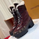 Louis Vuitton Laureate Platform Desert Boot with Fur Burgundy 2018 (GD1054-8121445 )