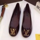 Louis Vuitton LV Logo Patent Calfskin Flat Ballerina Burgundy (GD2083-6102013 )