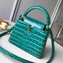 Louis Vuitton Capucines Mini Top Handle Bag in Crocodilian Leather N93429 Green 2019 (FANG-9050745 )