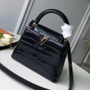 Louis Vuitton Capucines Mini Top Handle Bag in Crocodilian Leather N93429 Black 2019 (FANG-9050743 )