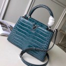 Louis Vuitton Capucines BB Top Handle Bag in Crocodilian Leather N93274 Blue 2019 (FANG-9050746 )
