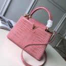 Louis Vuitton Capucines BB Top Handle Bag in Crocodilian Leather N92679 Pink 2019 (FANG-9050747 )