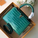 Louis Vuitton Capucines BB Top Handle Bag in Crocodilian Leather N92175 Green 2019 (FANG-9050748 )