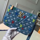 Louis Vuitton Denim New Wave Zip Pochette Pouch M67538 Denim Blue 2019 (KD-9050832 )