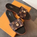 Louis Vuitton Lock It Flat Slide Sandals 1A4XXG Monogram Canvas 2019 (EM-9041333 )