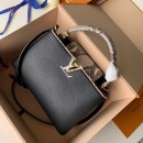 Louis Vuitton Capucines PM Python Top Handle Bag N95382 Black/Grey 2019 (FANG-9031824 )