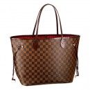 Louis Vuitton N51105 Neverfull MM Shoulder Bag Damier Ebene Canvas
